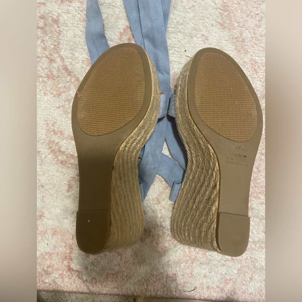 Forever 21 blue lace up espadrille wedges open toe sandals | 8.5 - Picture 4 of 5